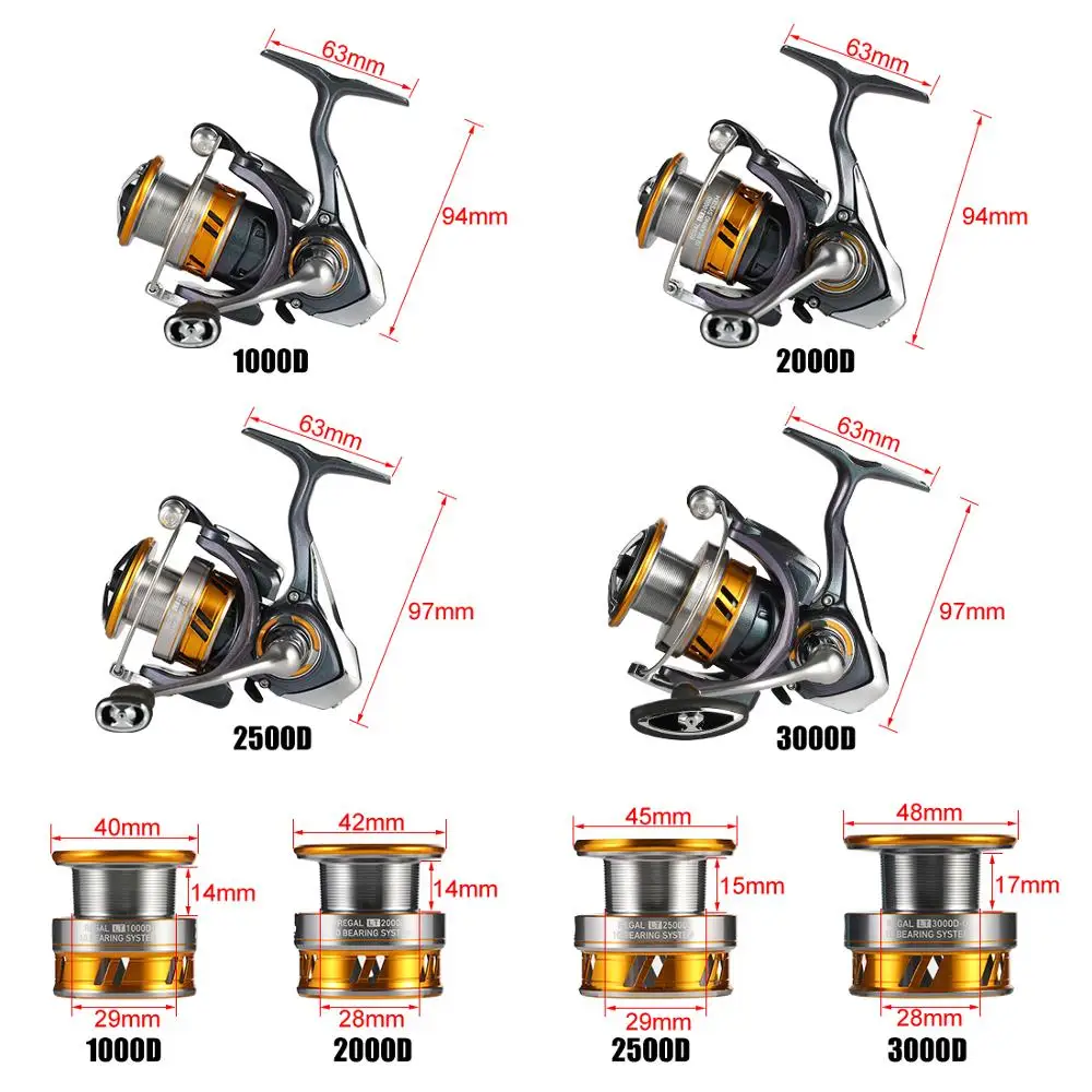 DAIWA REGAL LT спиннинговая Рыболовная катушка 1000D 2000D 2500D 2500DXH 3000DC 3000DCXH 10BB ВОЗДУШНЫЙ РОТОР алюминиевая катушка рыболовные снасти