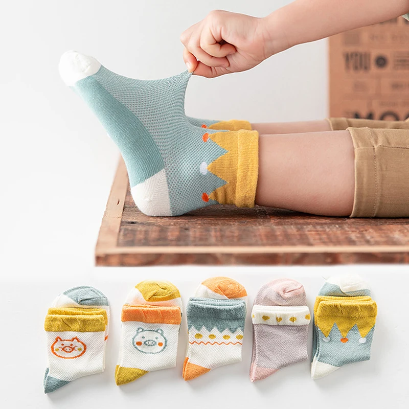 

5Pcs Newborn socks Cartoon Cotton Girls Boys Socks Casual Breathable for Kids Baby Socks for Birthday Toddler Gifts 2019 New