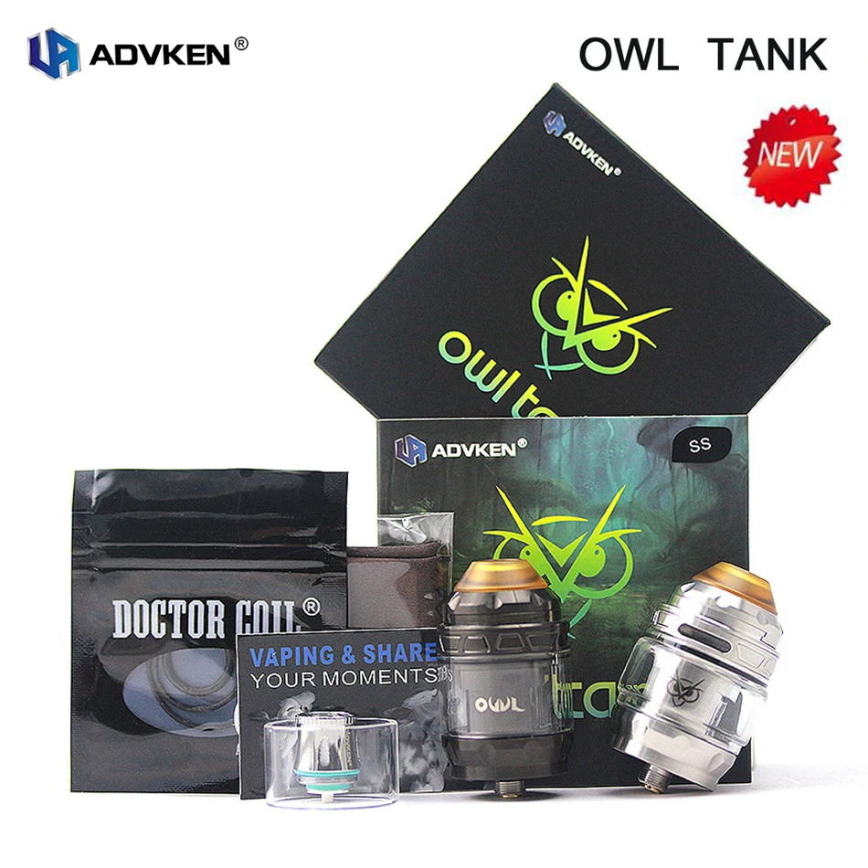 Новейший испаритель advken OWL Tank распылитель для электронной сигареты резервуар
