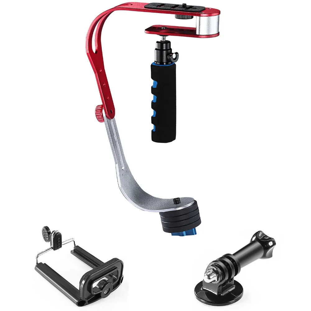 Neewer Aluminum Alloy Handheld Handle Stabilizer 2.1lbs/1kg Phone Clip+Mount Adapter for Nikon
