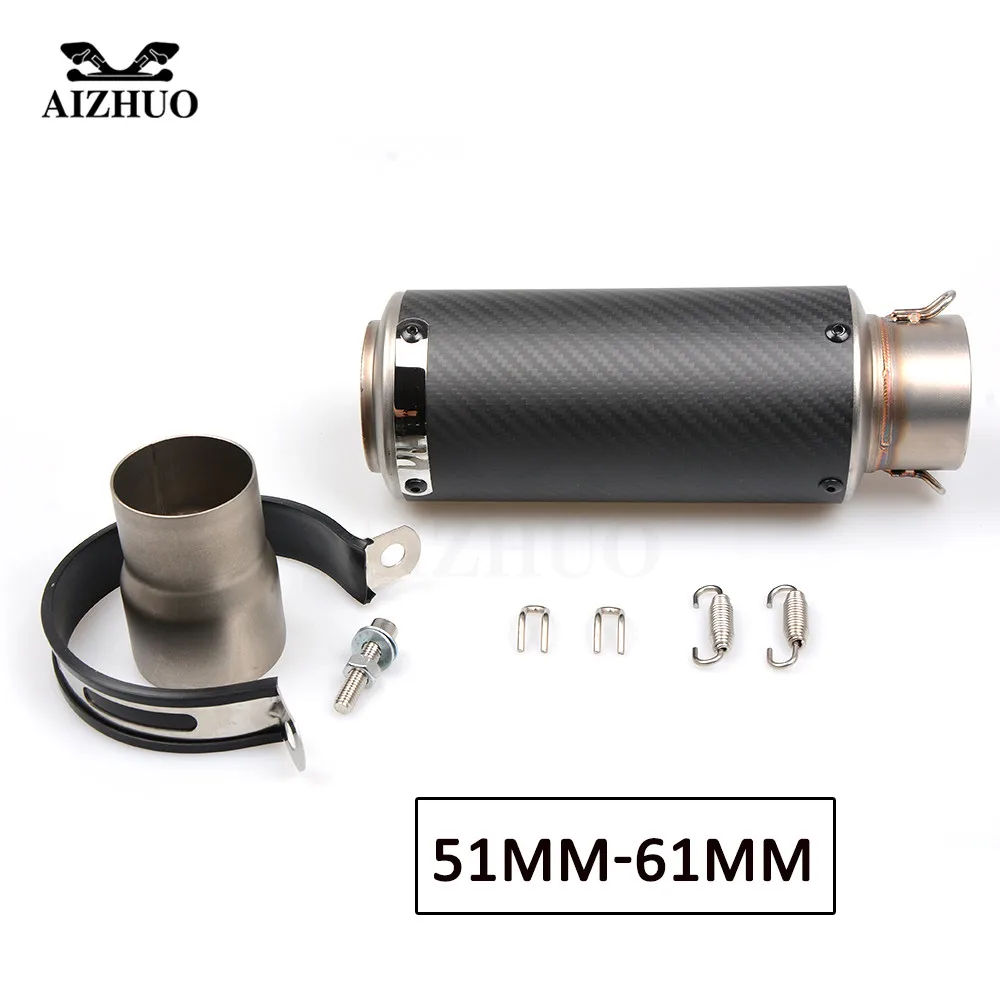 

51mm 61mm Motorcycle Universal Exhaust Muffler Pipe Escape Exhaust Carbon Fiber for honda cbr 125 CBR600 CBR900 cb919 cb400