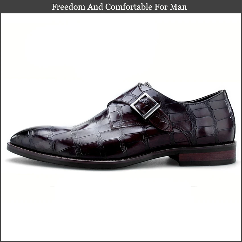 Итальянская натуральная кожа торжественное платье человек Monk Strap Oxford Роскошные туфли острый носок ручной работы Для мужчин; Свадебная вечеринка обувь SK115