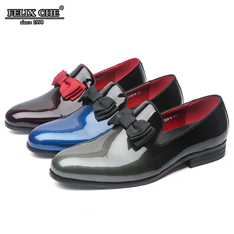 

HIGH GRADE LUXURY GENUINE LEATHER MEN WEDDING SHOES BOW TIE PLAIN TOE CASUAL SHOES MEN BUNQUET PARTY FORMAL LOAFERS -SUMMER 2019