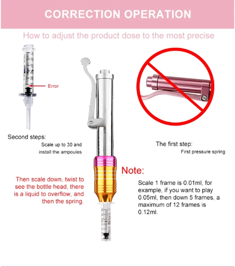Гиалуроновая ручка для инъекций Гиалуроновая кислота мезо инжектор для подъема губ без иглы кожный наполнитель гиалуроновая ручка без гиалуроновой ручки