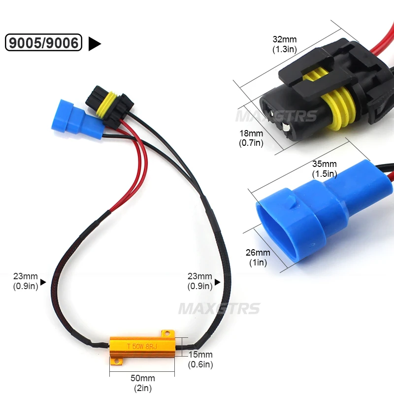 2x H1 H3 H4 H7 H8 H11 9005 9006 9007 H13 H16 50 Вт Автомобильный светодиодный поворот Син нагрузочный резистор Canbus Error Free проводки декодер компенсатора