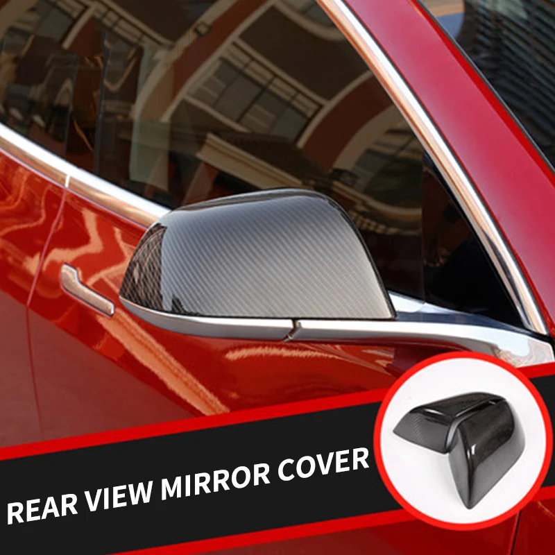 

My Good Car Rear view mirror cover carbon fiber decorative mirror housing for Tesla model 3 2017-2018 Car accessories