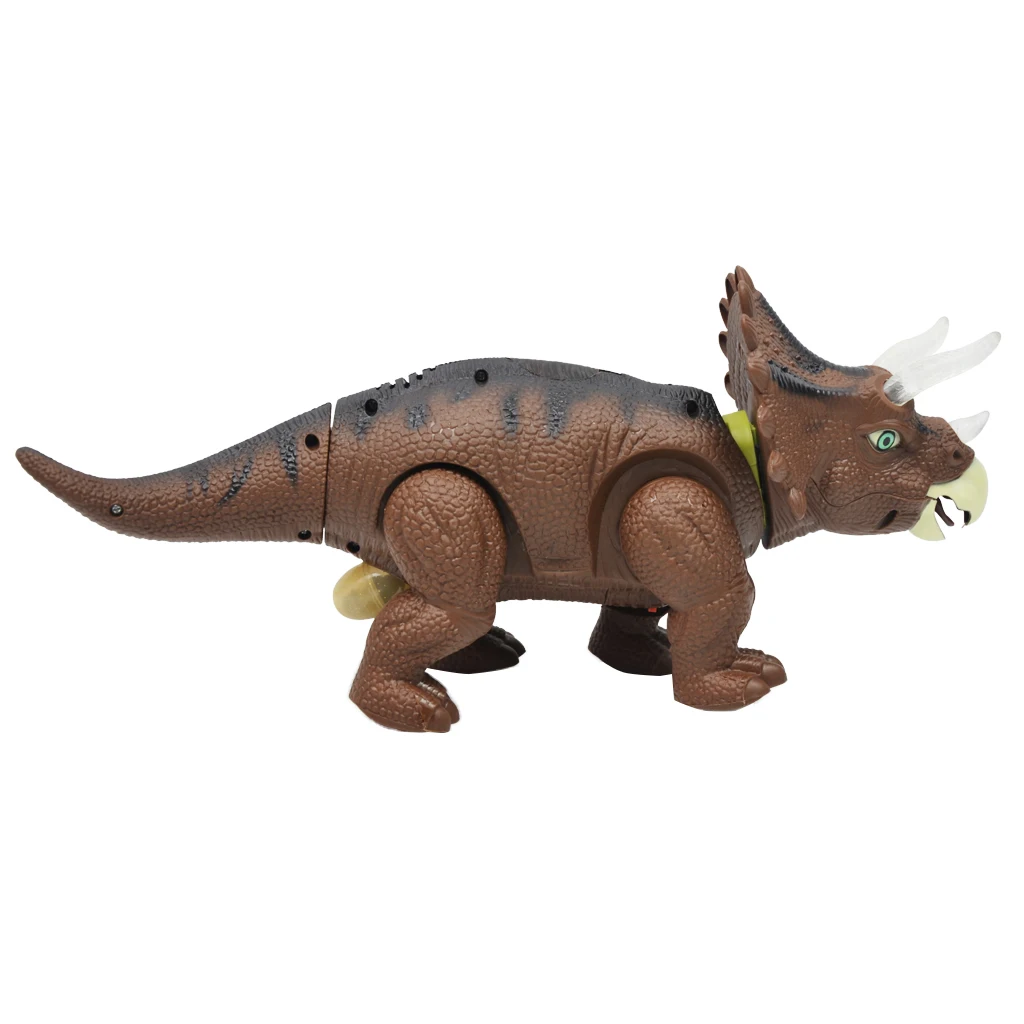 Laying Egg Dinosaur, Walking & Roaring Triceratop Battery Powered Animal with Realistic Sounds & Lights Toy Kid Girls Gifts