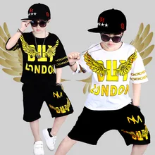 Летний детский комплект одежды в стиле хип-хоп, детский комплект одежды для занятий скейтбордом и танцев, костюм в стиле хип-хоп, штаны-шаровары, спортивные костюмы для маленьких мальчиков