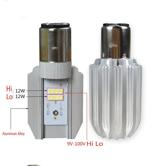 12V H6 BA20D LED motorcycle headlight hi lo retrofit Lambretta Aprilia