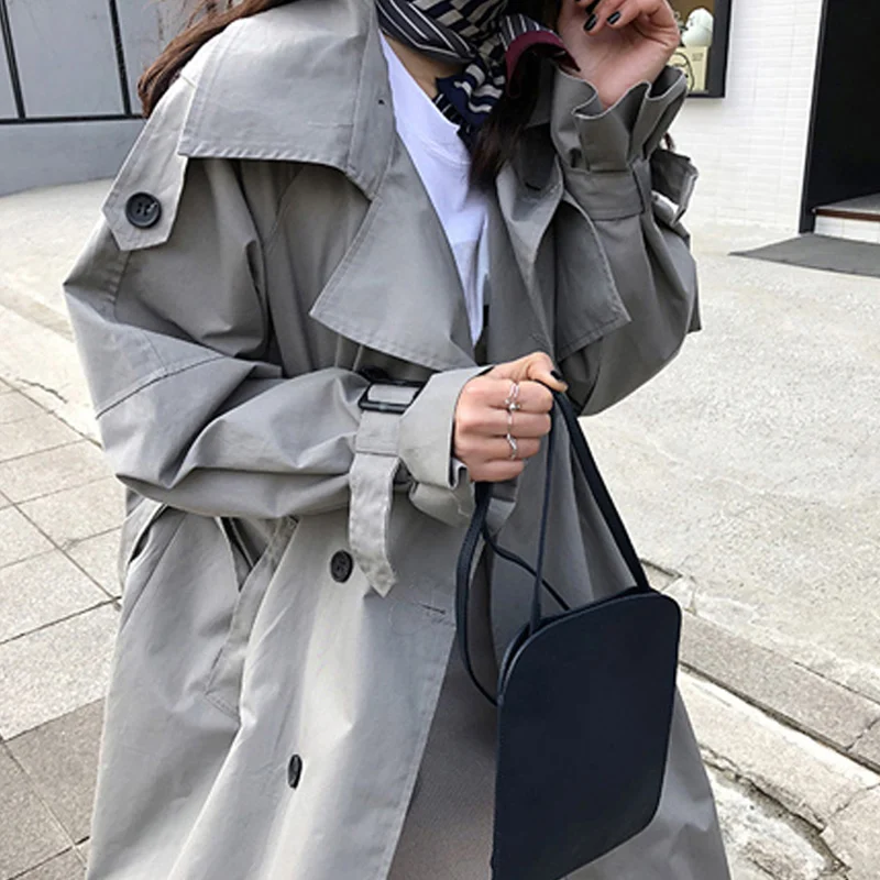 Col Solide Manteau down Boutonnage Double Tout Chart Turn Femmes Automne Femelle Élégant see 2019 See Large Bureau Bf Dame Tranchée Chart taille allumette Décontracté paw0w8Sn