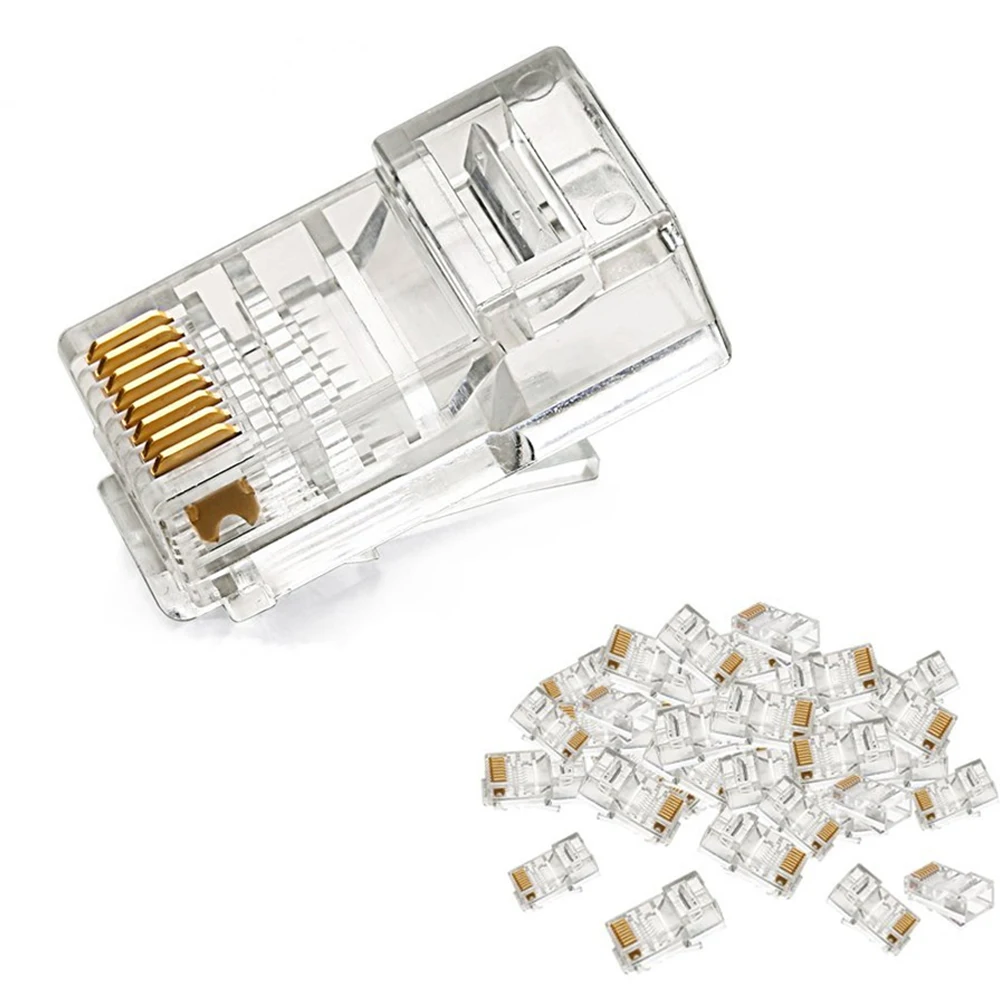 Cat5e RJ45 8P8C Plug UTP Connector 3U gold plating 100pcs/lot | Компьютеры и офис