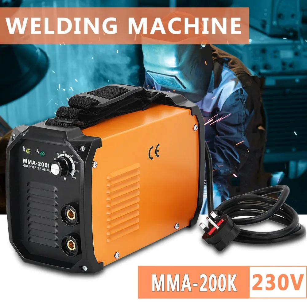 

Newest Durable MMA-200K 230V MMA Welding Machine 15% Duty Cycle 10-200A Current Range DC Inverter Weld Equipment UK Socket