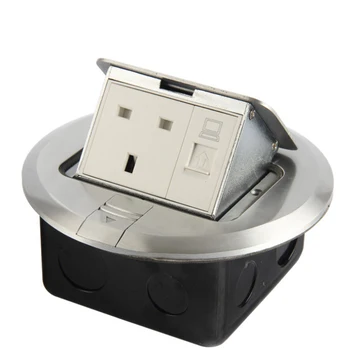 

Round / ground socket / model / circular pop up / aluminum alloy panel computer network interface British socket DC-042
