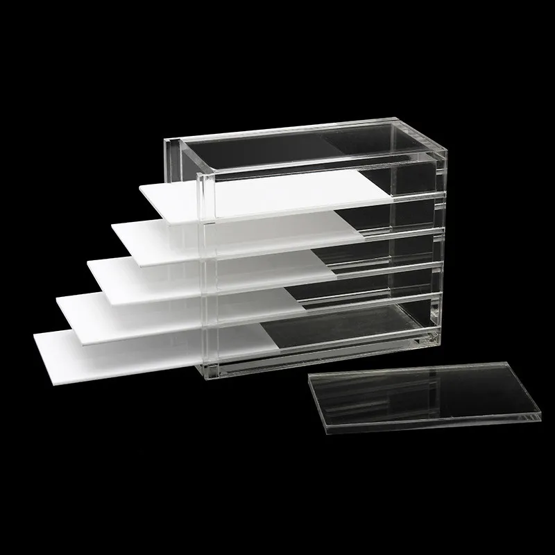 5 Layers Eyelash Storage Box Transparent Acrylic  Cosmetic Organizer Box Makeup Organizers Drawers Eyelashes Glue Pallet Holder (12)