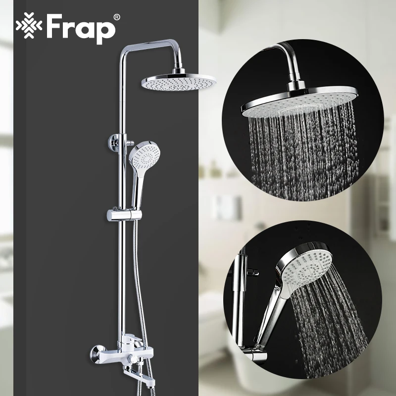 

Frap Bathroom Shower Faucets Set Bath Shower Mixer Rainfall Shower Head Taps Tub Spout Wall Mounted Faucet Grifo Ducha