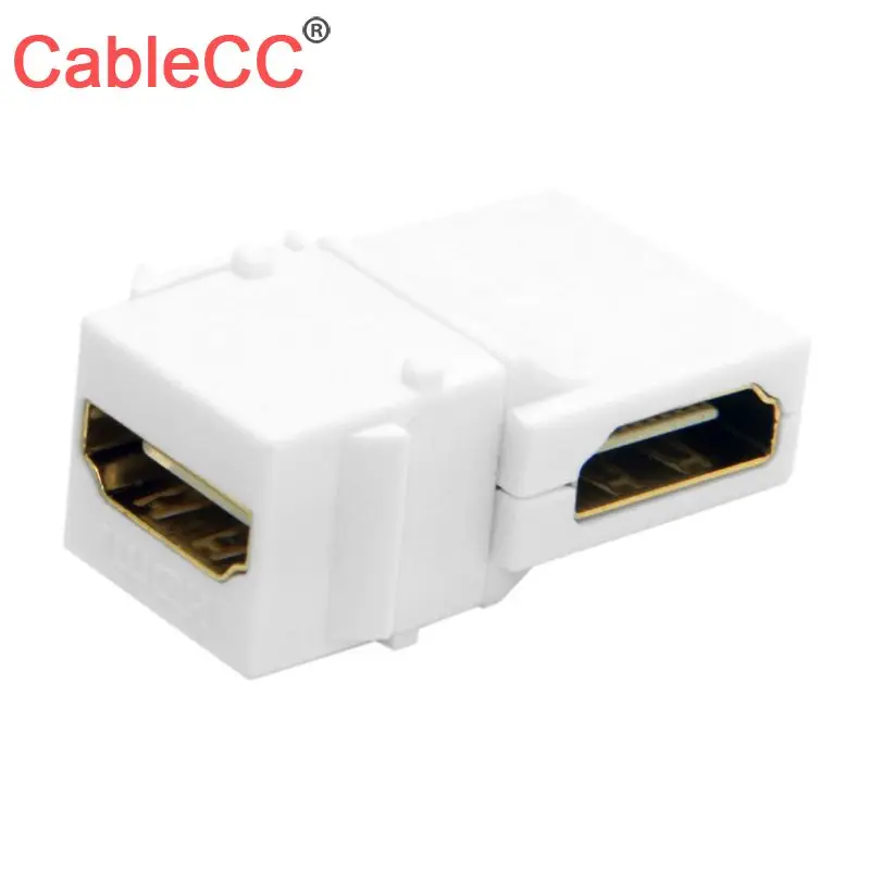

Xiwai HDMI 1.4 90 Degree Right Angle Snap-in Female to Female Keystone Jack Coupler Adapter for Wall Plate White