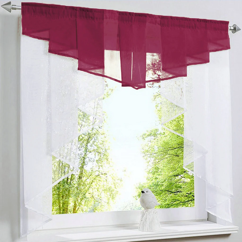 Римская штора балдахин для окна плиссированный дизайн строчка цвета Тюль балкон кухня панель полиэстер стержень карман 1 шт./лот