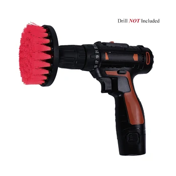 

4inch Drill Cleaning Brush Power Scrubber Stiff Scrub Brush Bit Pad Bathroom Tile Tool Red