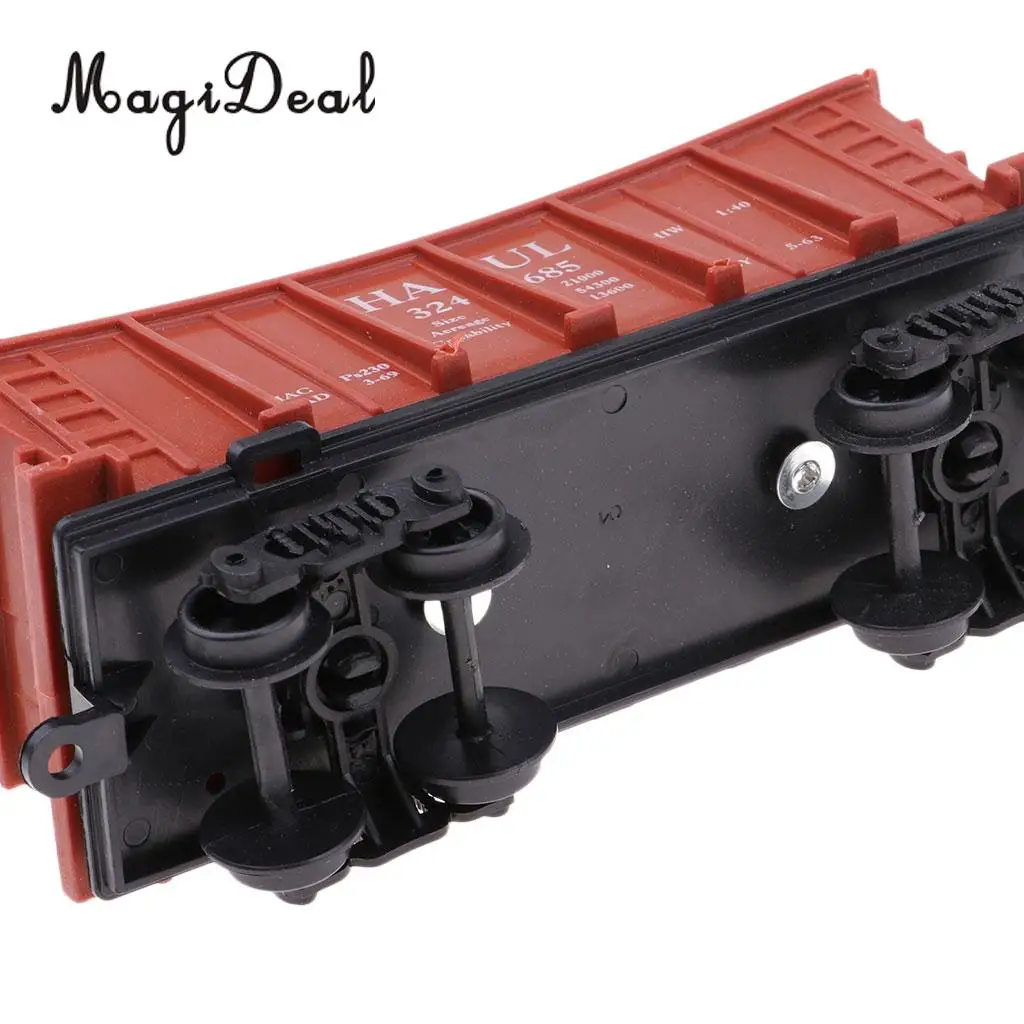 MagiDeal 1:87 Train Model Kids Toy Electric Track Train Freight Car Railroad Car Train Carriages Diecast Vehicle Compartment
