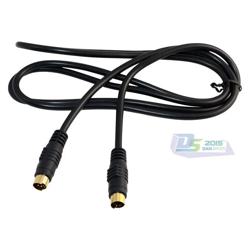 DANSPEED 1.5 متر 5ft 4 دبوس إس فيديو كابل ذكر إلى ذكر التلفزيون توصيل S-كابل فيديو العارض الفيديو دي في دي الذهب مطلي جديد DANSPEED 1.5 متر 5ft 4 دبوس إس فيديو كابل ذكر إلى ذكر التلفزيون توصيل S-كابل فيديو العارض الفيديو دي في دي الذهب مطلي جديد