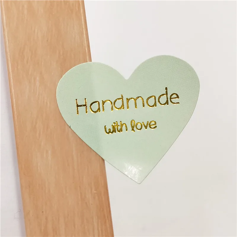 100 шт "Hand made with Love" крафт-бумага Золотое Тиснение печать наклейки s для изделий ручной работы DIY хлебобулочная маркировочная клейкая этикетка