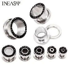 1 пара туннели для ушей из нержавеющей стали пирсинг расширитель уха растягиватель для ушных тоннелей ювелирные изделия для тела растяжки для ушей