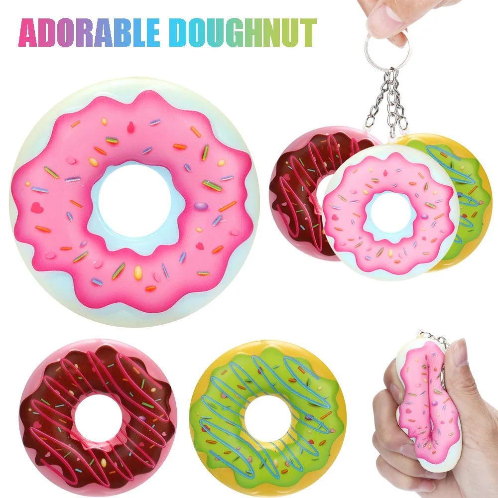 

Squishy Slow Rising Squeeze Kid Toy 8cm Squishy Soft Doughnut Slow Rising Cream Scented Keychain Stress Relief Toys YE11.29