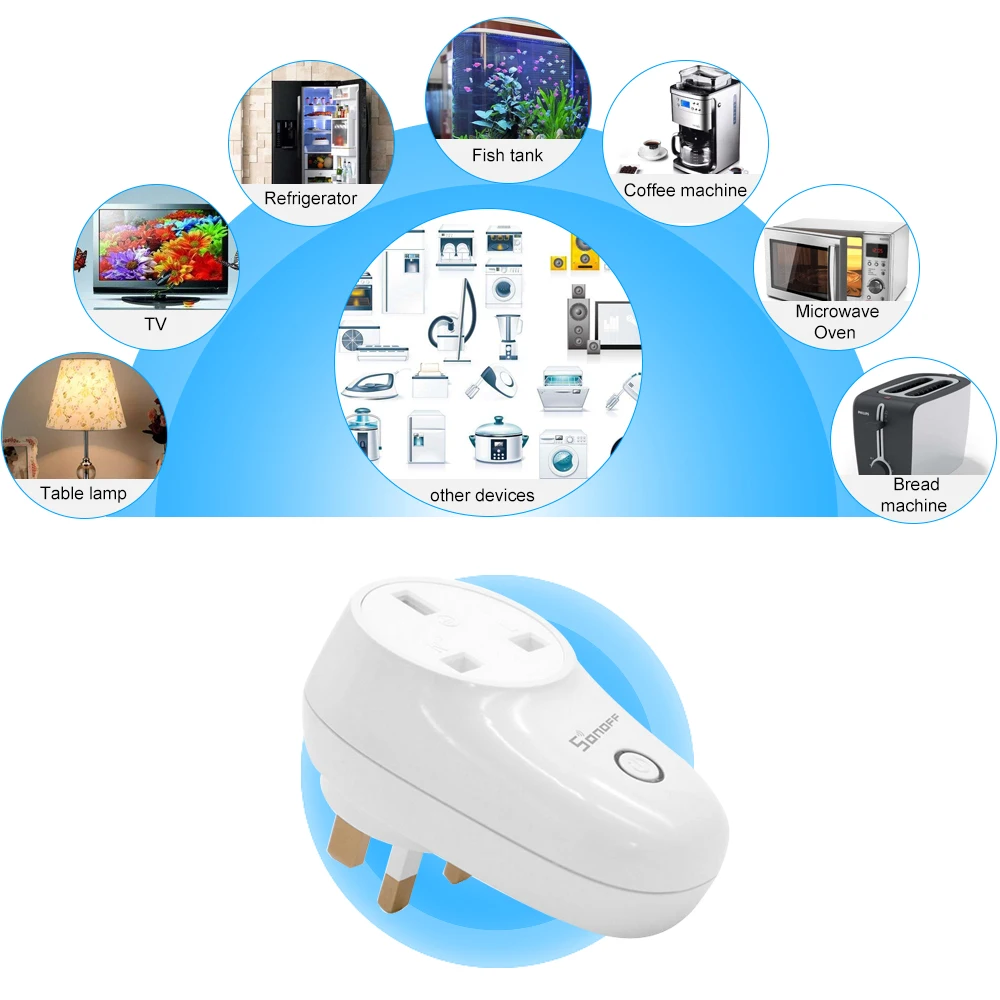 Sonoff S26 WiFi умная розетка, Беспроводная розетка, розетка питания, Умный домашний переключатель, умный пульт дистанционного управления для Alexa Google Assistant IFTTT