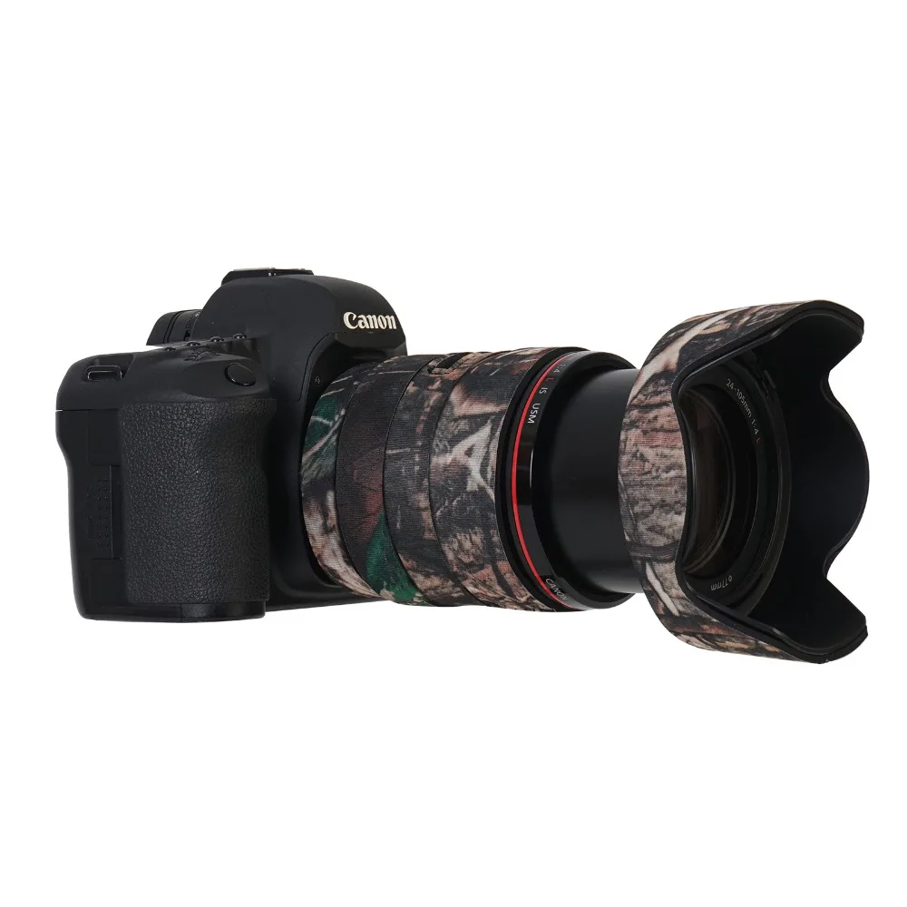 Водонепроницаемый Неопреновый материал покрытие для оружия защитный чехол пистолеты одежда объектив камеры Пальто Камуфляж для Canon 24-105 мм F4