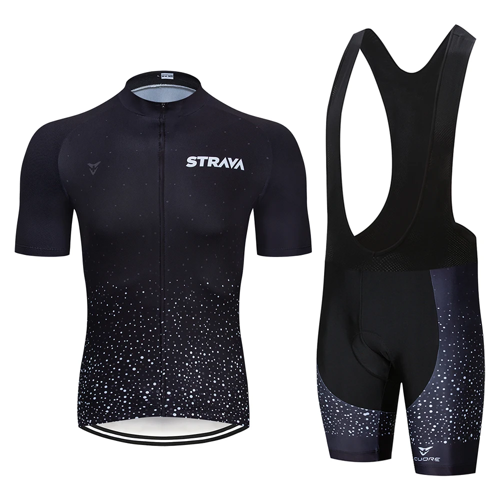 Мужской черный спортивный костюм strava Pro летняя одежда для горного велосипеда