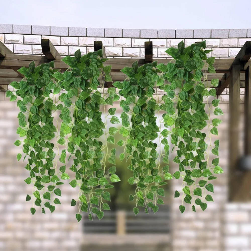 2pcs Artificial Fake Hanging Vine Plant Leaves Garland Home Garden Wall Decoration | Дом и сад