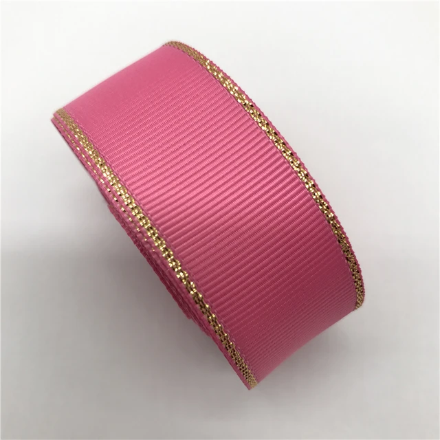 5yds 1" 25mm Gold Metallic Edge Grosgrain Ribbon Wedding Christmas Decoration 5yds 1" 25mm Gold Metallic Edge Grosgrain Ribbon Wedding Christmas Decoration