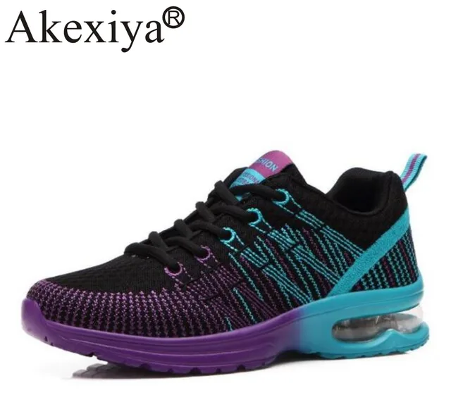 Akexiya Women's Sneakers Breathable Air Cushioning Women Running Shoes Breathable Fly Weave Sports Shoes Jogging Walking Female