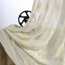 Modern Faux Linen Cotton Thread Curtain Embroidered Tulle Window Elegant Living room Home Drapes Custom Made