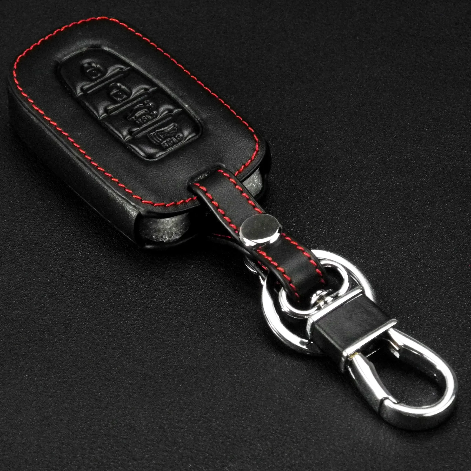 Keyforkess telecomando in pelle 4BTN Fob portachiavi per auto cover per Hyundai Genesis Equus Elantra Veloster Sonata fit Kia K2 K5 - HTB1gKEcaaagSKJjy0Fcq6AZeVXaI