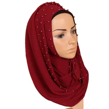 

Laven womens Big size bubble chiffon plain wrinkle soft crumple shawls hijab spring muslim 21 color scarves/scarf 180*70cm