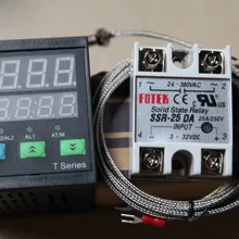 90-265 в AC/DC Цифровой F/C PID регулятор температуры Термостат TA7-SNR(выход SSR 1 Сигнализация)+ 2 м K термопара+ 25A SSR