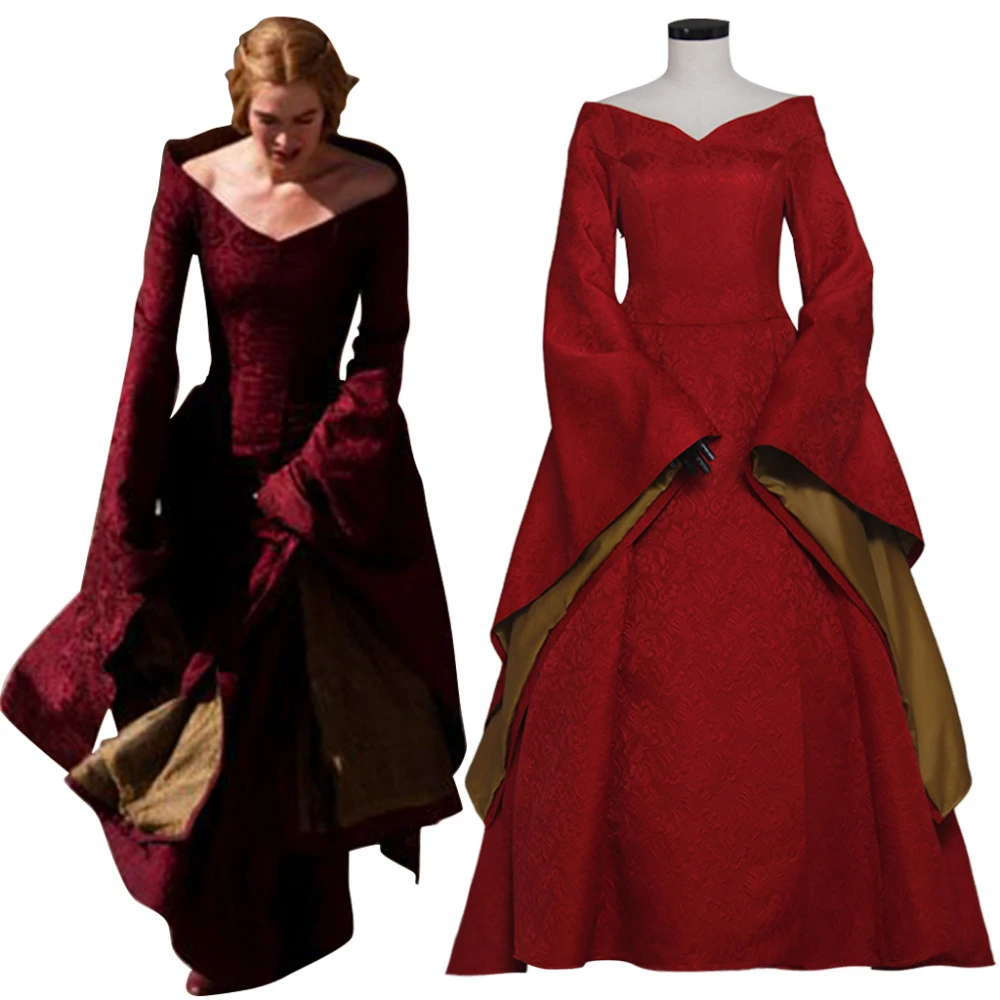 Cersei Lannister vestido rojo Medieval, vestido de baile renacentista,  disfraz de Cosplay| | - AliExpress
