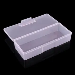Розовый/белый прозрачный Пластик прямоугольник Пустой чемодан Box ногтей расставить рисунок ручки буфера аксессуары контейнер ногтя