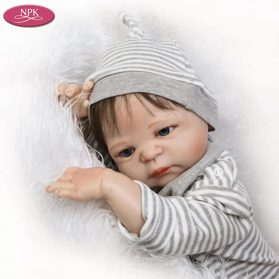 NPK Full Body Silicone Lifelike Boys Reborn Babies Doll 56CM Handmade Boy Doll Newborn Baby Bathe Toy Boneca Reborn Bebe Menino  (7)