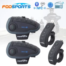 2 шт. V8 BT переговорные 5 всадников Bluetooth мотоцикл домофон 1200 м Intercomunicador с пульта дистанционного управления FM NFC