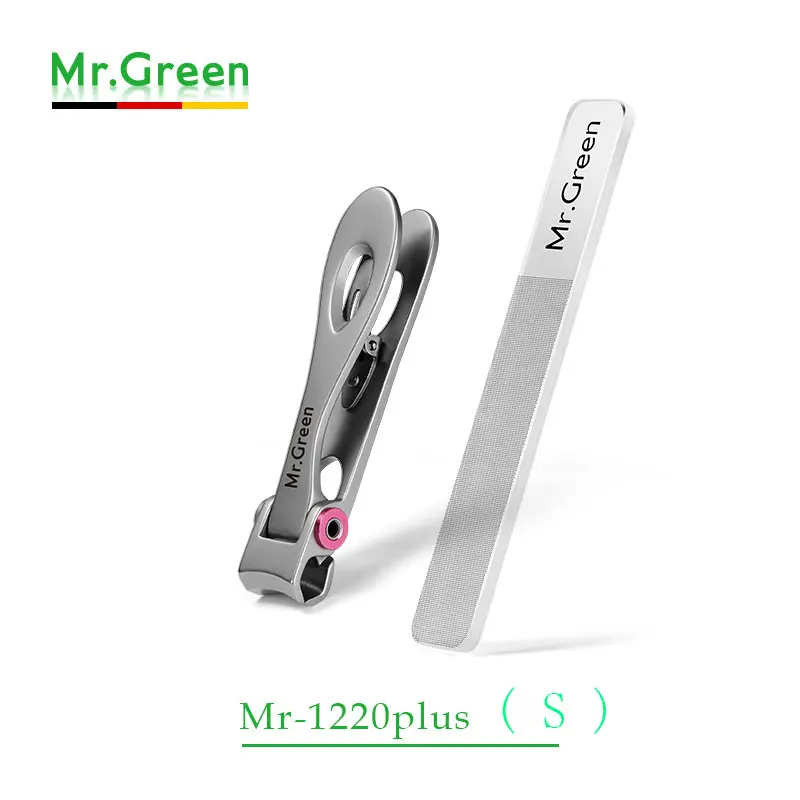 MR. GREEN машинка для стрижки ногтей Триммер из нержавеющей стали инструменты для маникюра толстые ножницы со стеклянной пилочкой кусачки для ногтей - Цвет: Mr-1220plus