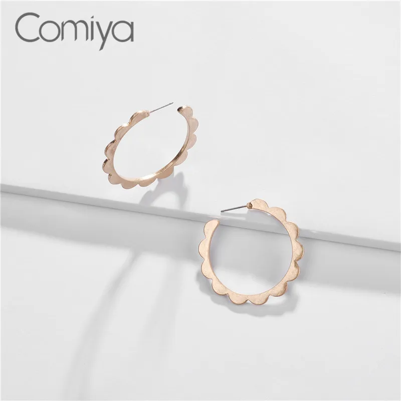 Серьги-гвоздики Comiya для женщин, очаровательные корейские серьги в виде цветов, золотые, серебряные, индийские круглые серьги Brinco Feminino, модные серьги