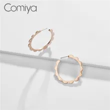 Серьги-гвоздики Comiya для женщин, очаровательные корейские серьги в виде цветов, золотые, серебряные, индийские круглые серьги Brinco Feminino, модные серьги