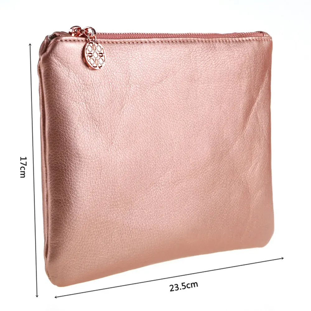 CHILEELOVE, розовая, золотая, серая, PU Большая Сумка, портативная модная косметическая коробка, сумка для хранения кистей для макияжа, чемодан для ухода за кожей - Handle Color: Rose Gold