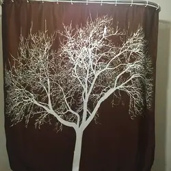 Ванная комната Ткань душ Шторы Водонепроницаемый полиэстер Моющиеся 3D печать Big Tree Занавески для душа (180*180 см) e5m1