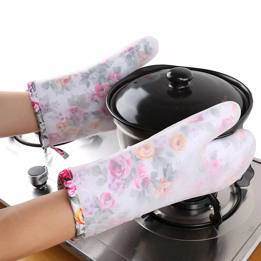 Cotton High Temperature Resistance Microwave Oven mitts Refrigerator