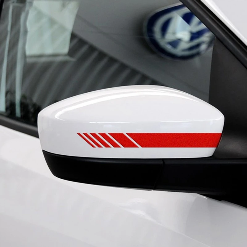 

20x4.3cm Reflective Vinyl Color Stripe Decor Car Rearview Mirror Sticker