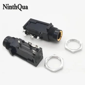 

2pcs 6.5mm / 6.35mm 4Pin Female jack 180 Degrees PCB Audio Connector with Nut Microphone Adaptor For KTV Mixer Guitar
