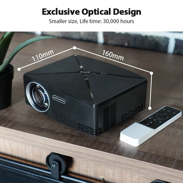 AUN MINI Projector C80 UP, 1280×720 Resolution, Android WIFI Proyector, LED Portable HD Beamer for Home Cinema, Optional C80